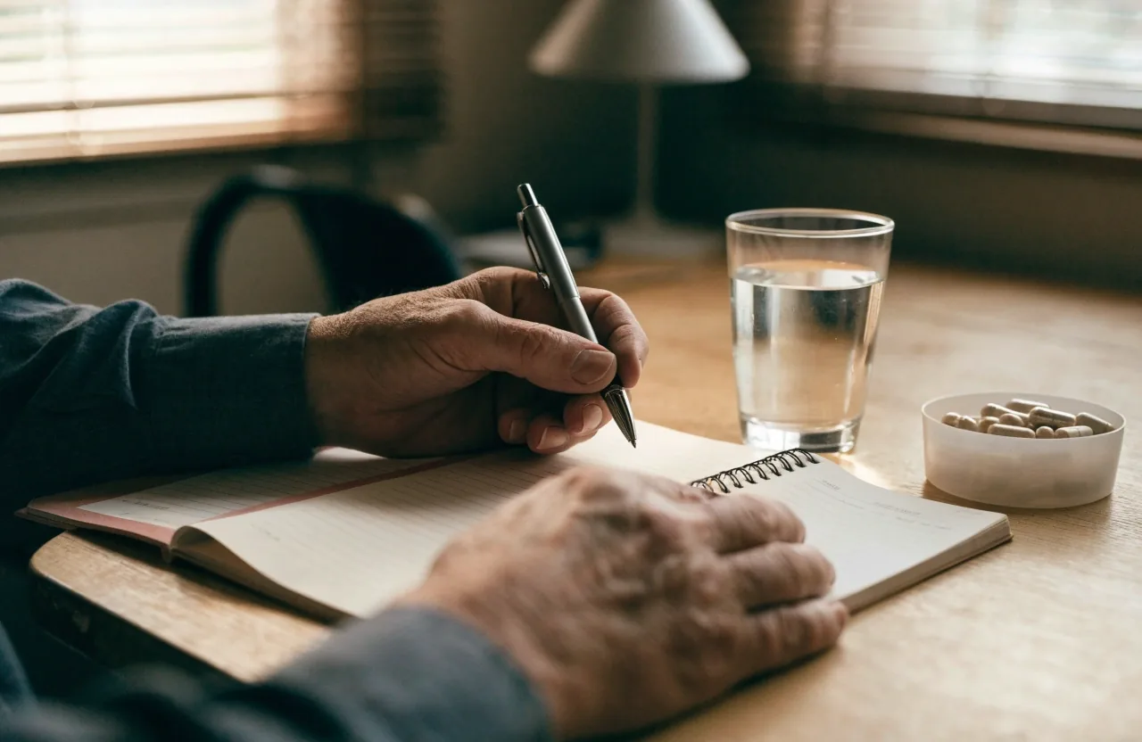Persona escribiendo una consulta en el formulario de contacto del sitio desde una oficina pequeña